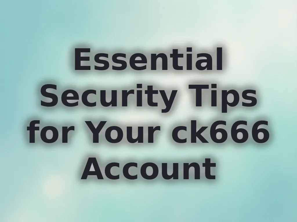 Essential Security Tips for Your ck666 Account